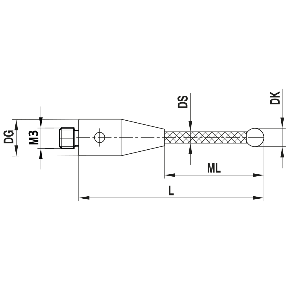 Drawing of product TC M3 030 05 050